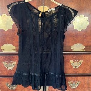 Vintage Forever 21 black lace blouse